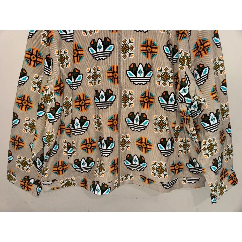 Men’s 2XL Adidas Originals Monogram Allover Print Coach Corduroy Jacket JY2996
